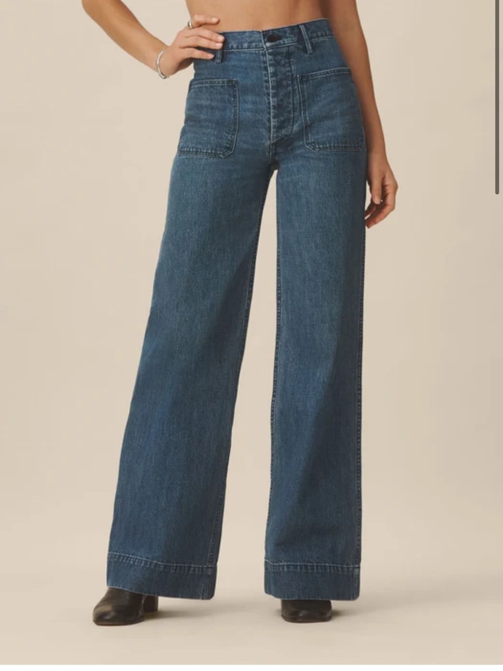 Buck Mason Newport Sailor Pant Size 27 Blue Wide Leg Jeans
